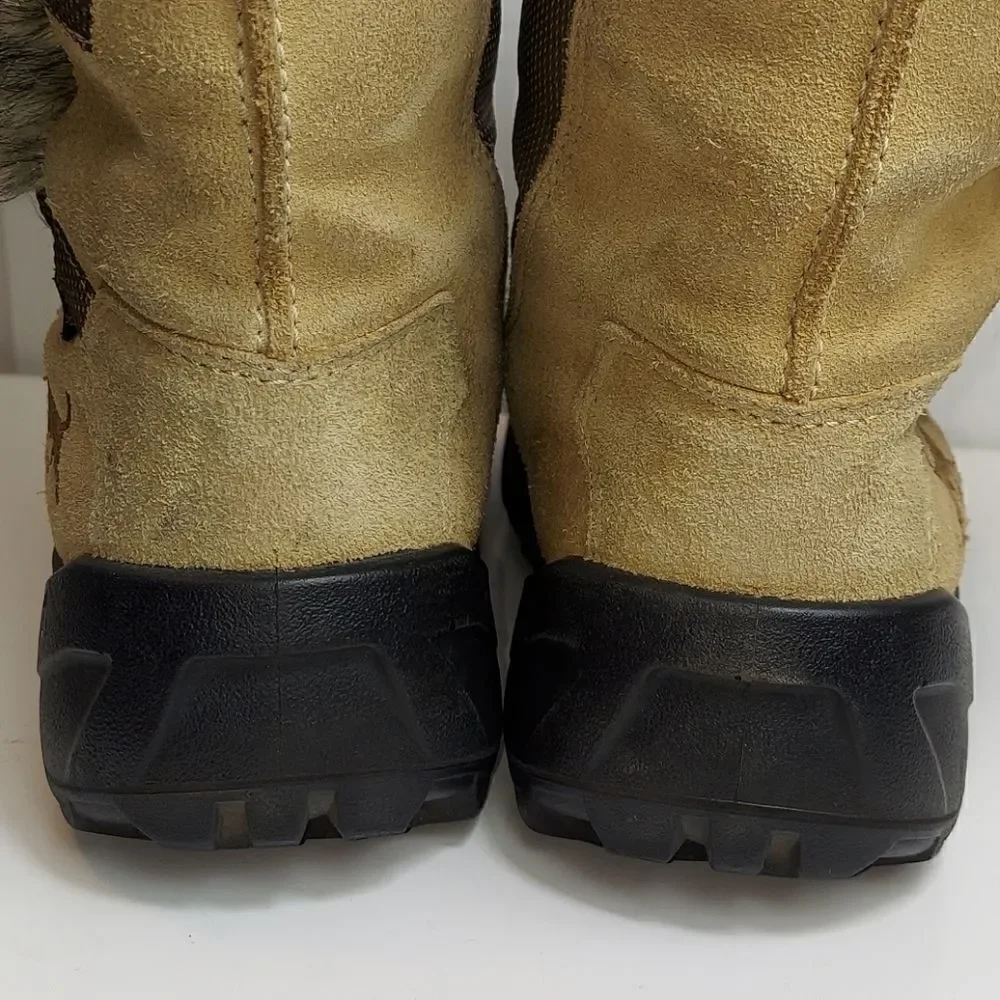 Ecco Gore-tex Fur Trim Sude Winter Boots Sz 35